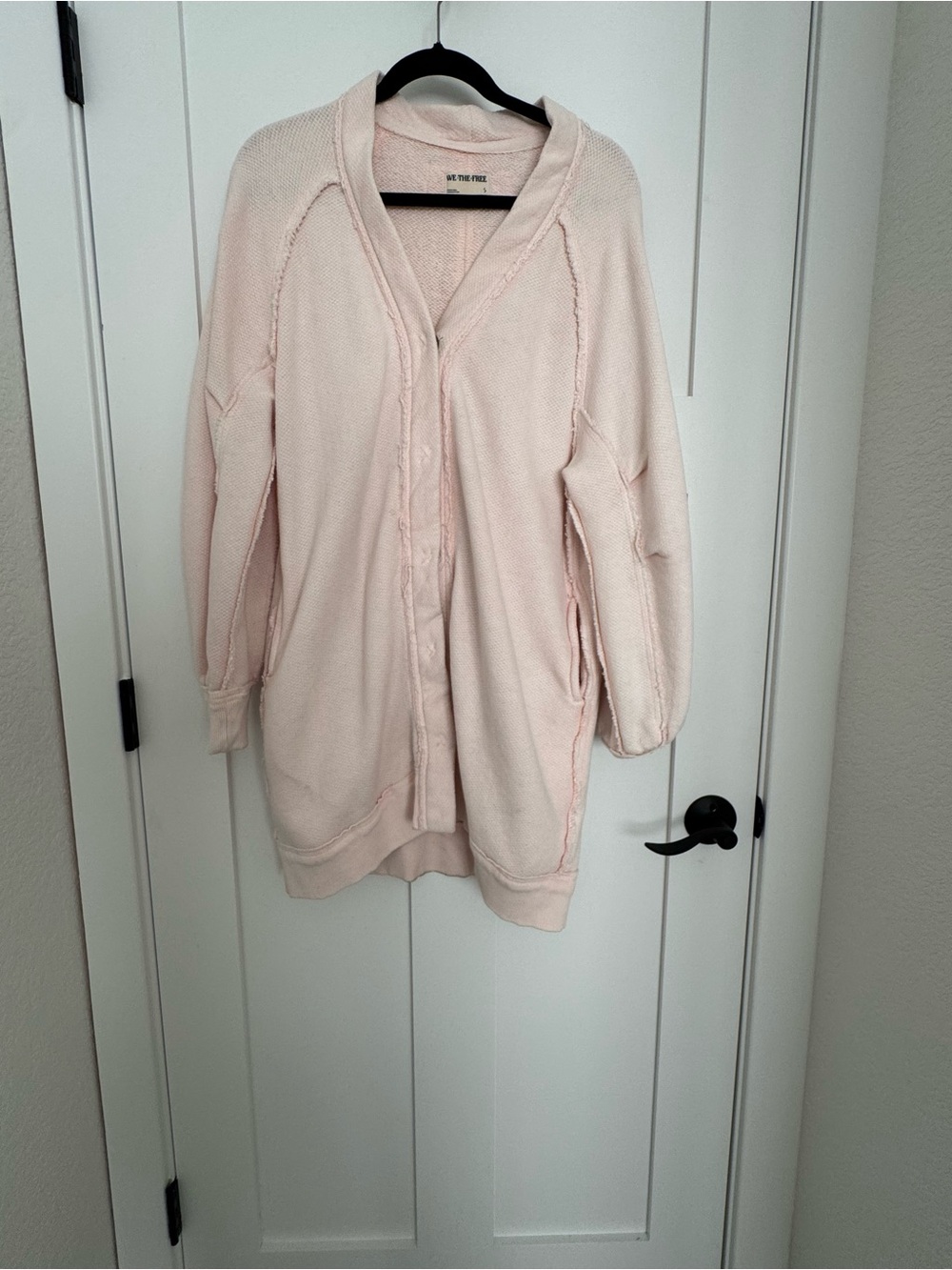 Sunwashed Pink Open-Front Women’s Cardigan Sweater by We the Free